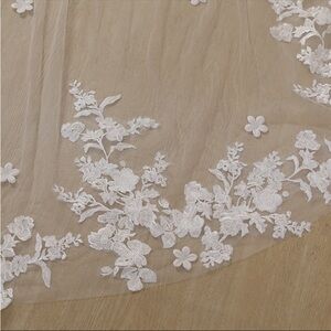 MarryBridalUS Veil Vintage Flowery Wedding Veil